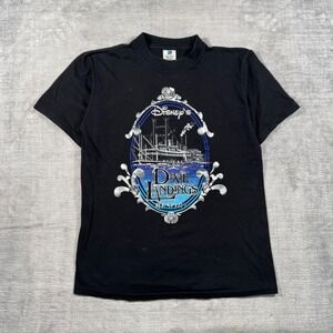 Disney Dixie Landings Resort Shirt Mens Medium Black Vintage 90s Steamboat USA